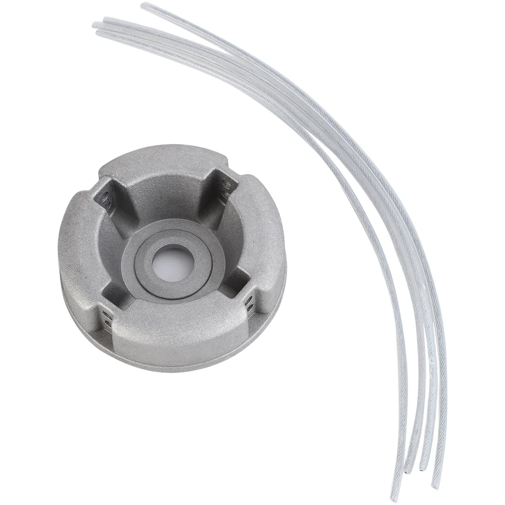 Thickened Aluminum Trimmer Head Replacement With Steel Wire Ropes For Grass Compatible With 2.4/2.7/3.0 Trimming Ropes