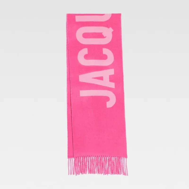 Jac@ LUXURY Wool Scarf Women\'s Letter Jacquard LOGO Tassel Shawl Men\'s and Women\'s Same Style Warm Scarf 2024 Autumn/Winter