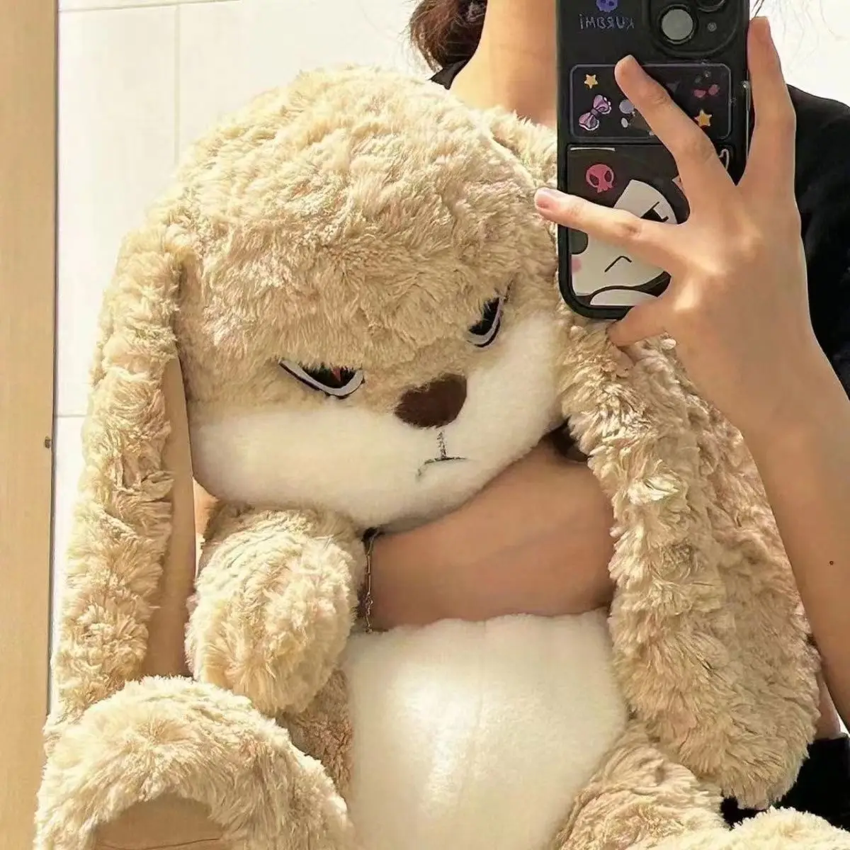 Large Angry Rabbit Plush Toy, Cute Kawaii Decor Gift.