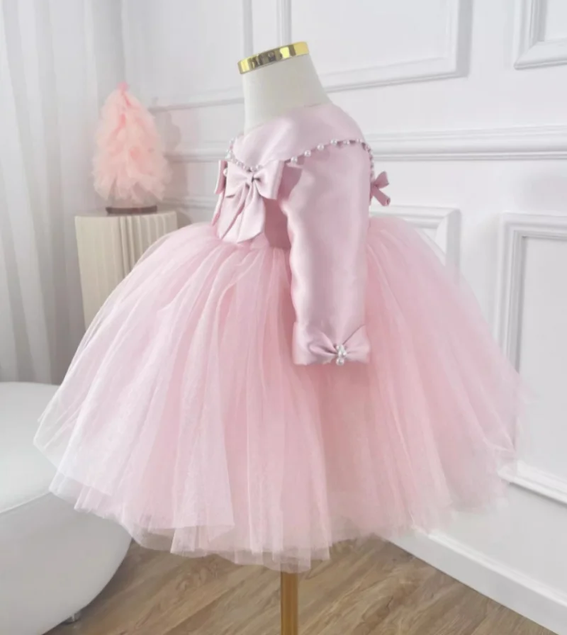 12m 18m 24m Baby Mädchen Prinzessin Kleid weiches Futter Säugling Geburtstag Outfits Kleinkind Mädchen Blume Bogen Abend Party Tutu Kleid