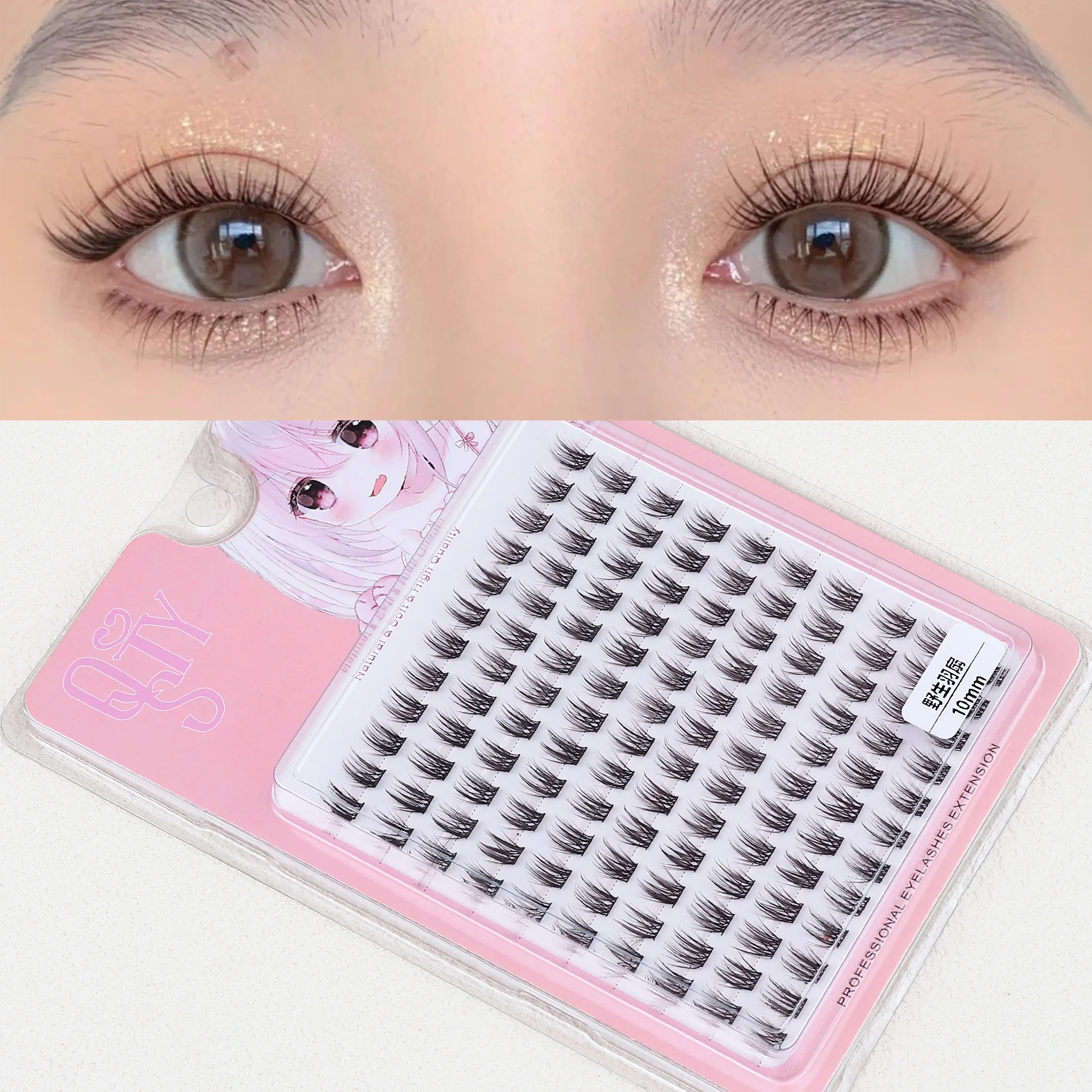 

120 PCS DIY Cluster Eyelashes Extension Bundles 3D Natural Bunch Segmented False Lashes Individual Volume Mink Eyelash