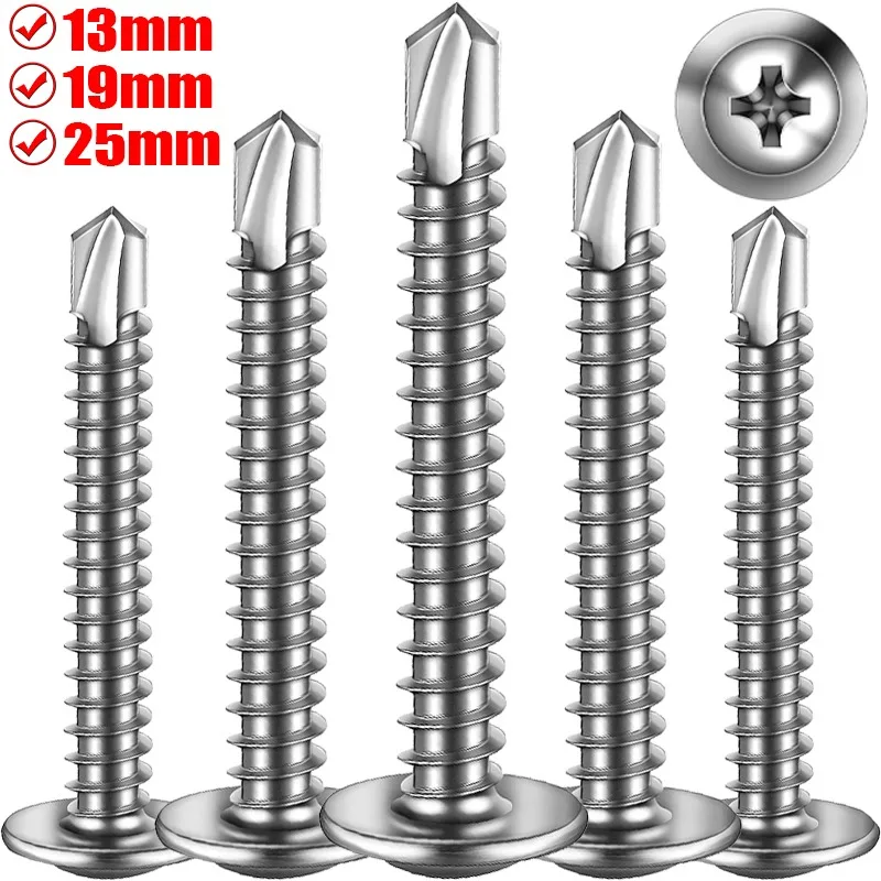 

Металлические саморезы Нержавеющая сталь с плоской головкой Высокопрочный самосверлящий винт Крепежный винт с ферменной головкой Крепежный винт