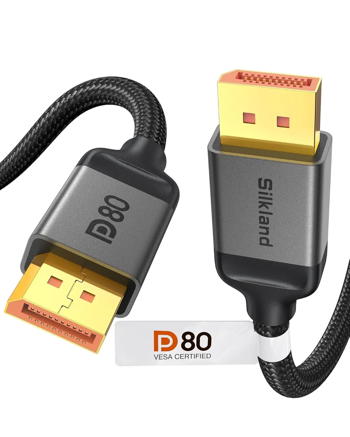 

80Gbps DisplayPort 2.1 Cable 6.6FT, VESA Certified, 8K@240Hz 4K@540Hz DP80 HDR DSC HDCP, Compatible DP 1.4 Gaming Monitor