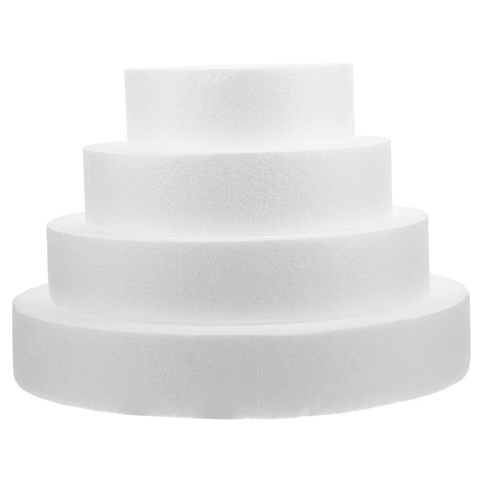 4 Pcs Kits Cake Practicing Mold Multi-layer Dummies Foams Model Mould White Bakery Prop Decorating Training Tool