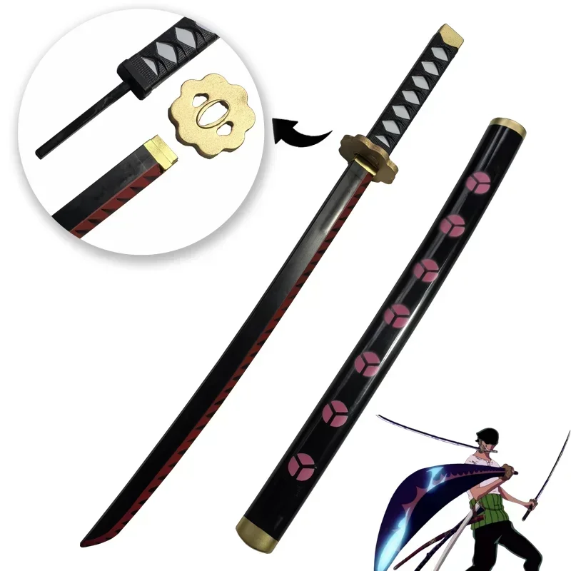 1:1 Cosplay Roronoa Zoro Anime Katana Syodai Kitetsu arma samurái cuchillo Katana seguridad PU juguete para regalo espada arma 72cm