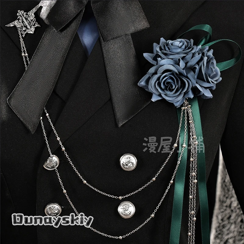 أسود بتلر Ciel Phantomhive تأثيري حلي انمي ياباني القوطية لوليتا فستان هالوين المرأة طقم ملابس شعر مستعار الدعامة