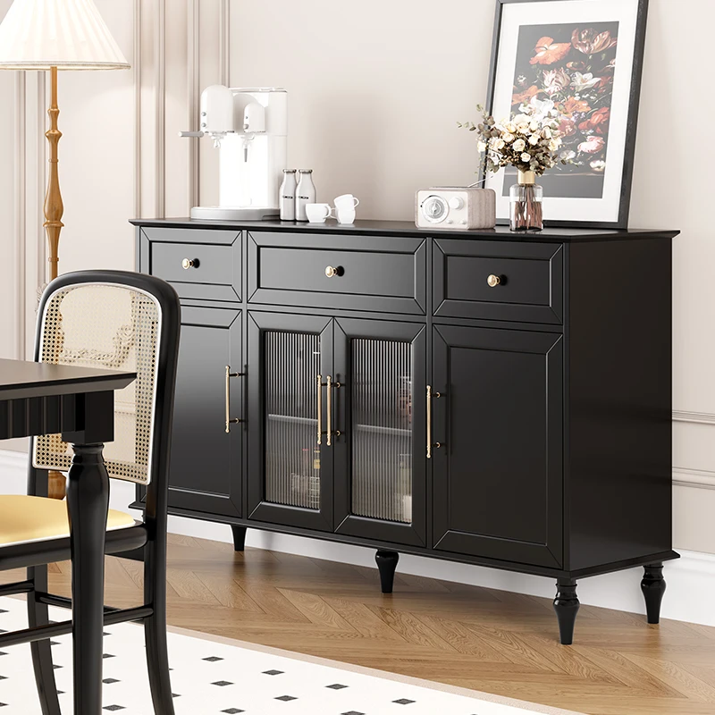 

Medieval solid wood short dining side locker living room integrated against the wall