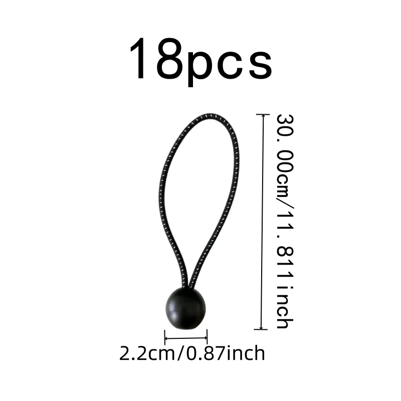 18 pcs 30cm Patterned Bungee Ties, Outdoor Tent Binding, High Elastic Nylon Woven, Tough Anti-Deformation