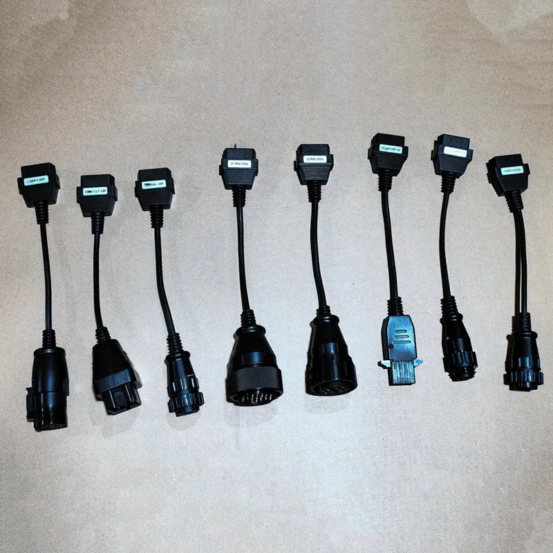 Full Set 8 Pcs Truck Converter Male To Female OBD2 Auto Connector Extension Cable OBD2 Diagnostic Interface Connector