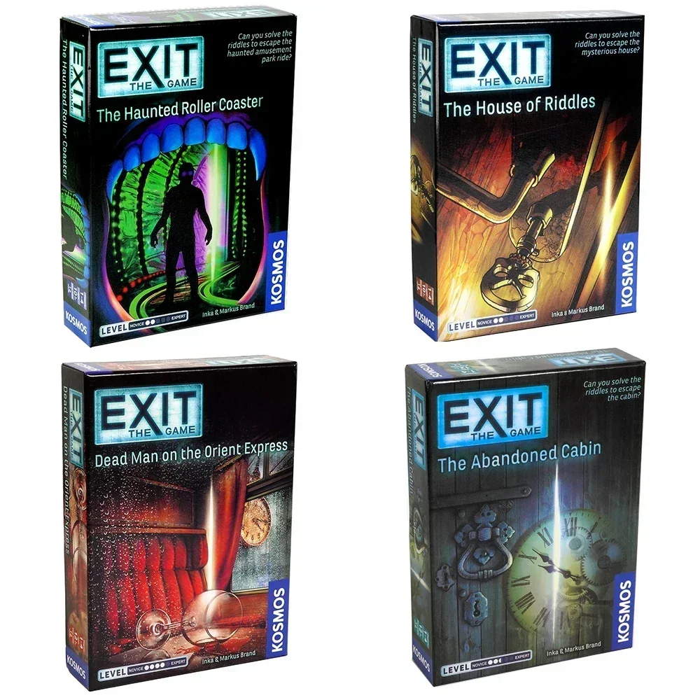 Exit Game The Abandoned Cabin The Haunted Roller Coaster Dead Man on The Orient Express The House of Riddles Card  Board Game