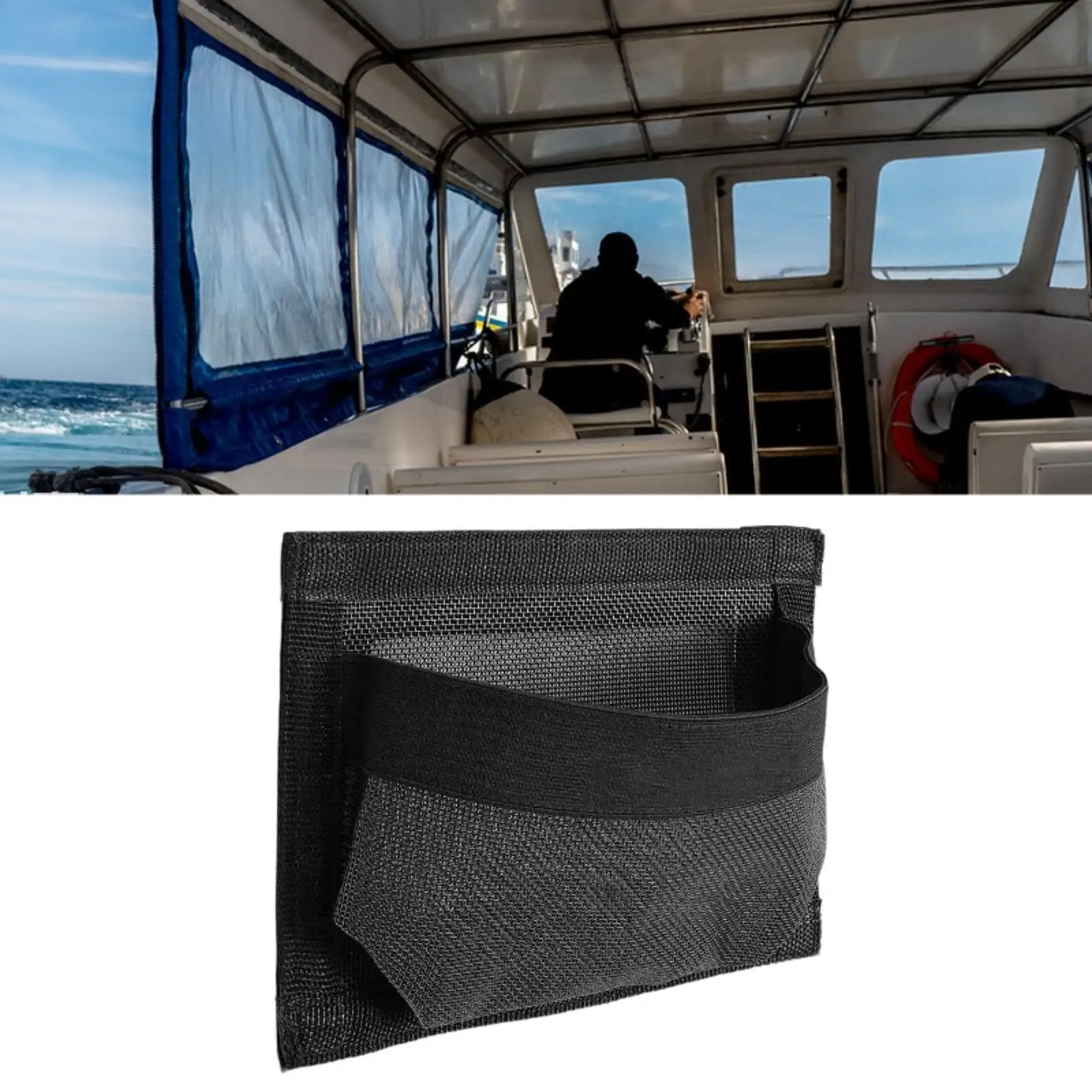 Boat Storage Bag Pouch Versatile Large Capacity Self Sticky Backing Net Bag Holder