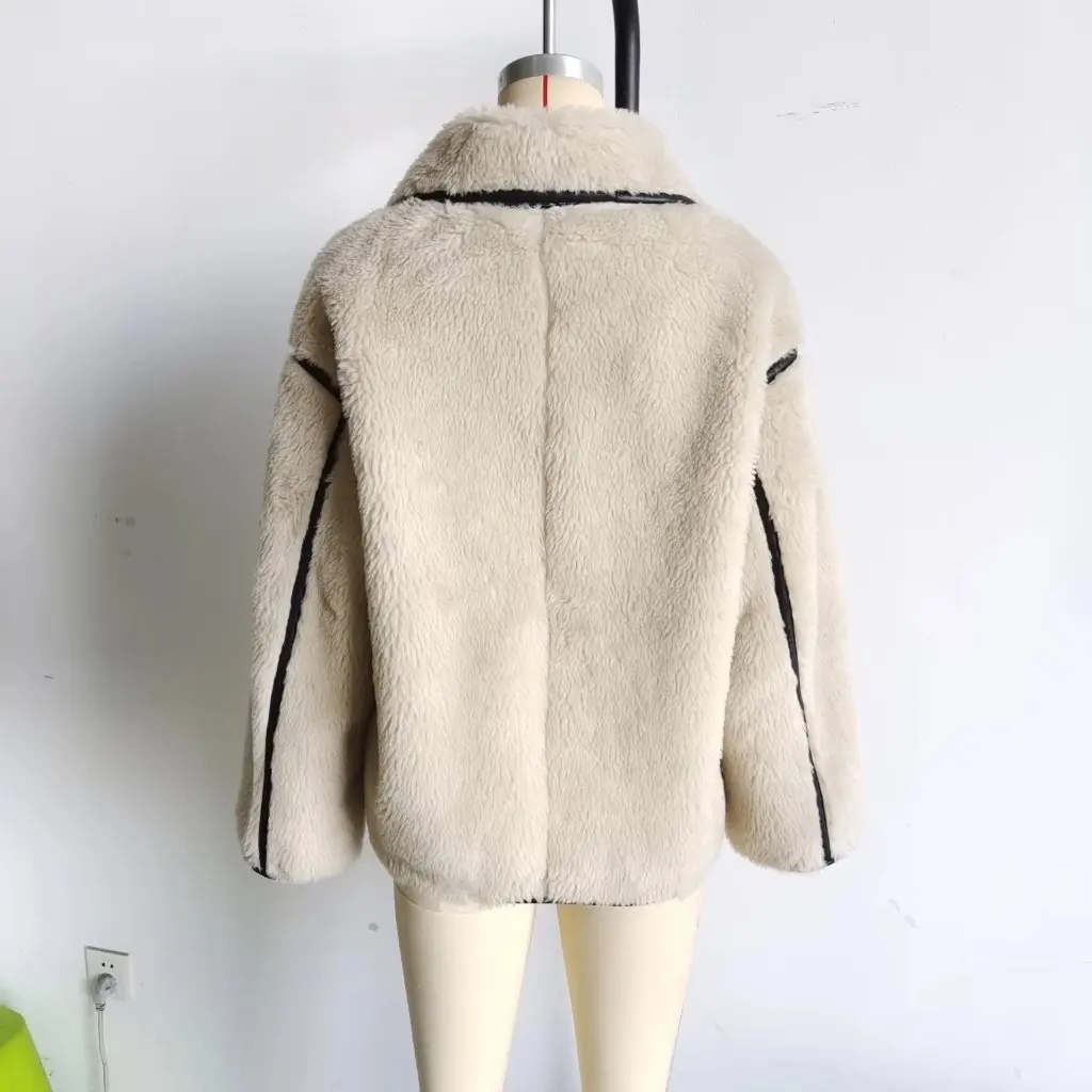

Women's Winter Lapel Single-Breasted Loose Fur Cardigan Imitation One-Piece Coat American Style Top