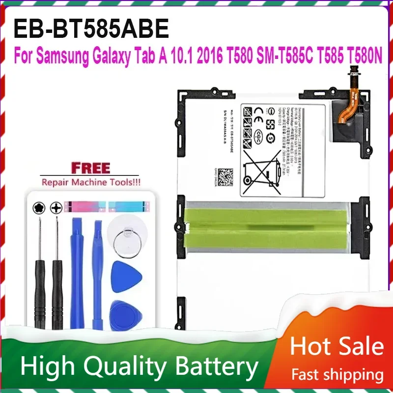 Tablet EB-BT585ABE 7800mAh Battery for Samsung Galaxy Tab A 10.1 2016 T580 SM-T585C T585 T580N Portable Batteries Warranty + NO