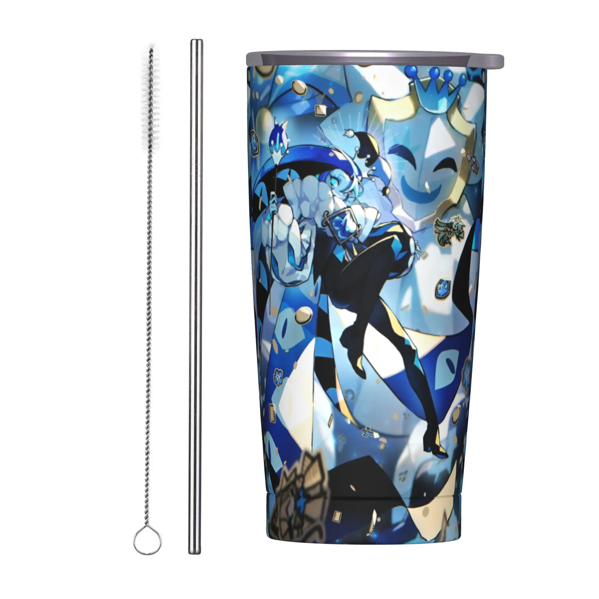 Shadow Milk Cookies Run Kingdom Tumbler Vacuum Insulated Cartoon Thermal Cup with Lid Straw Office Home Mugs Water Bottle, 20oz