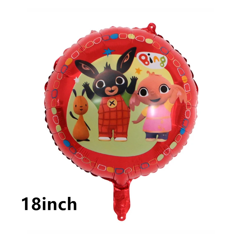 Bing Rabbit Foil Latex Balloons Happy Birthday Flag Banner Cartoon Red Black Jungle Pet Balloon Party Decoration Christmas Gift