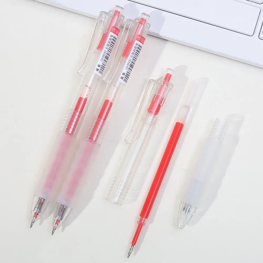 Simple Quick-drying Gel Pen Black/Blue/Red Ink Press Type Ballpoint Pen 0.5mm Pen Tip Writing Tool School Office