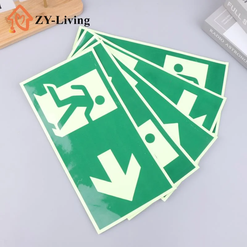 1PCS Luminous Exit Sign - Emergency Evacuation Safety Wall Decal, Photoluminescent Fire Evacuation Indicator With Green Border
