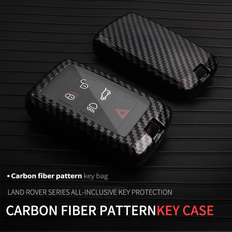 

Carbon Fiber Car Remote Key Case Bag For Land Rover Range Rover Sport Discovery Defender Velar Evoque key housing accessories