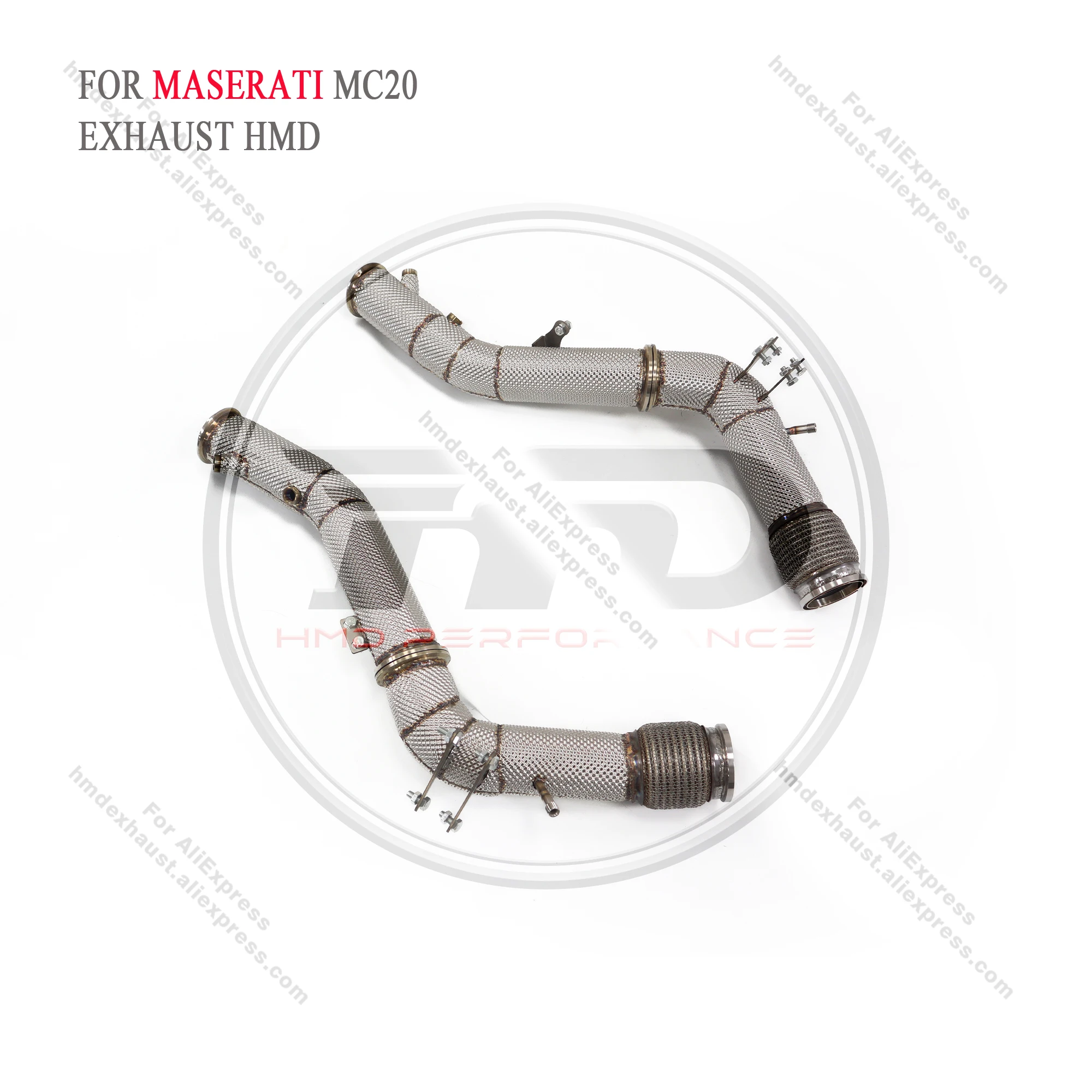 HMD Titan-Abgasanlage Performance Catback für Maserati MC20 Catless Downpipe mit Hitzeschild