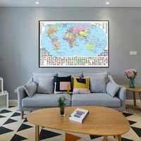 Classic Edition Ukrainian World Map 59x42cm Canvas Abstract Art Poster Background Cultural Education Decoration School Supplies