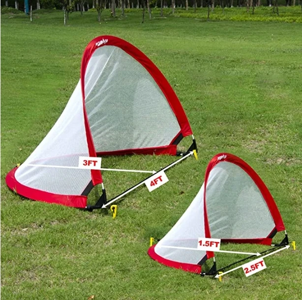 Portable foldable fiberglass soccer rebounder goal football goal netting