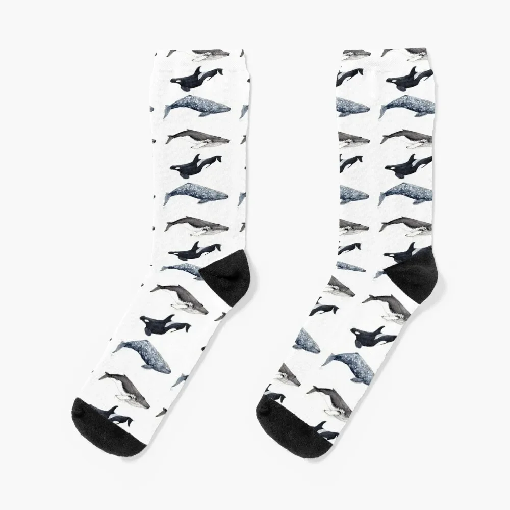 

Orca, humpback and grey whale Socks Non-slip Crossfit Hiking boots Socks For Women Men's