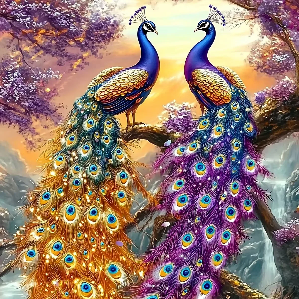 Large Jigsaw Puzzle 500/1000 Pieces Peacock Pattern Paper Puzzles Adult Present Portable Box for Family Games Educational Toys