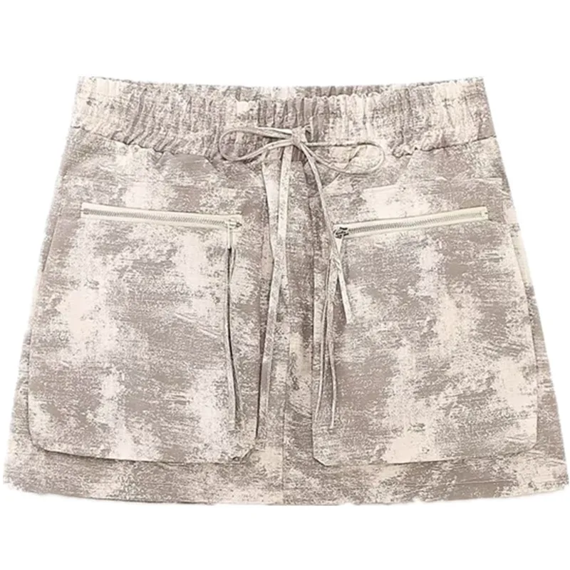 

Spring 2023 Slimming Floral Print Skirt Women's Faion ort Skirt A-Line Silhouette Mid-waist Design Commute Sle