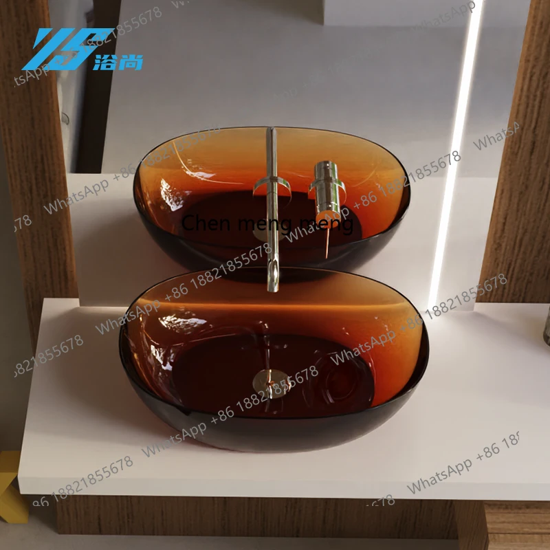 

Crystal basin Household washbasin Transparent resin table Artistic hand wash basin
