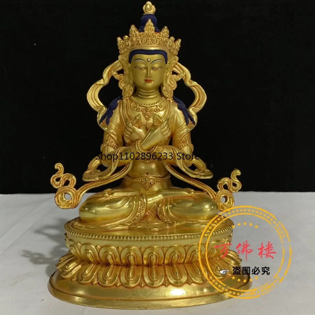 21 cm King Kong always holds pure copper gilt Buddha statue seven-inch boutique Tibetan products household copper statue direct