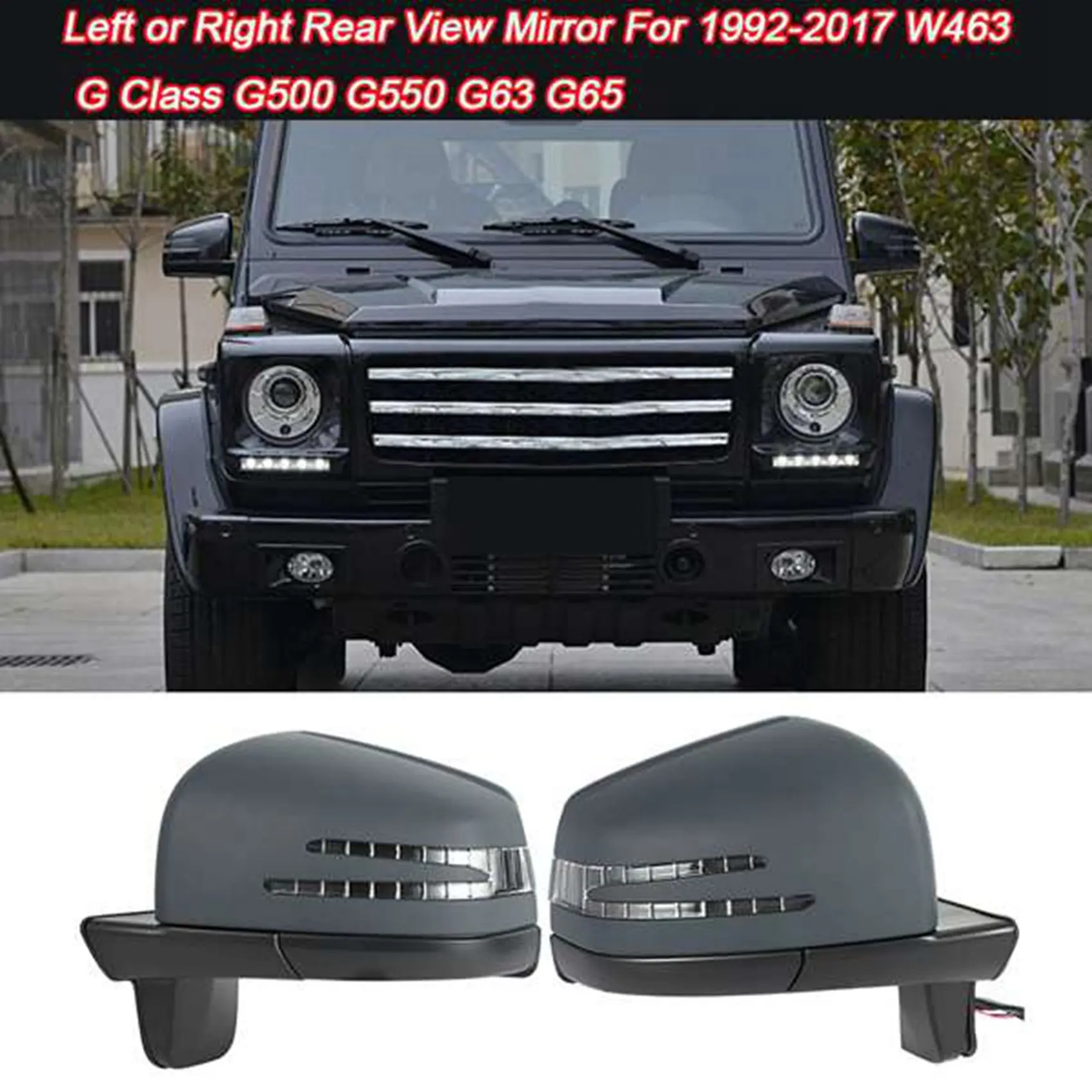 Left Side Door Rear View Power Mirror Assembly Paintable for 1992-2017 W463 G Class G500 G550 G63 G65