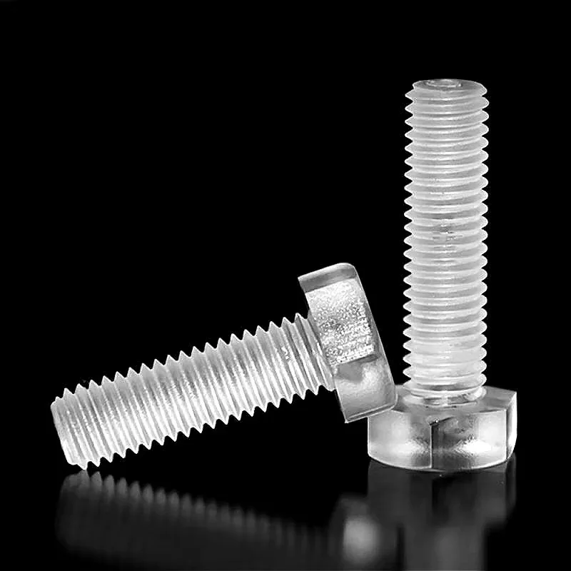 10/20/50pcs PC Acrylic Transparent External Hex Head Screws M3 M4 M5 M6 M8 M10 M12 Plastic Insulated Outer Hexagon Bolts 6‑60mm