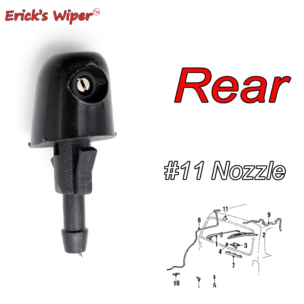 Erick's Wiper 1Pc Rear Wiper Washer Jet Nozzle For Great Wall Haval H3 X240 2005 - 2012 OE# 51108 Tailgate Window Water Sprayer