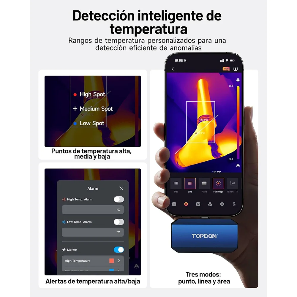 

Тепловизионная камера TOPDON TC001-Max, 256*192 пикселей, 150 Вт, с объективом видимого света, высокое разрешение, инфракрасная, портативная, для IOS/Android/Windows