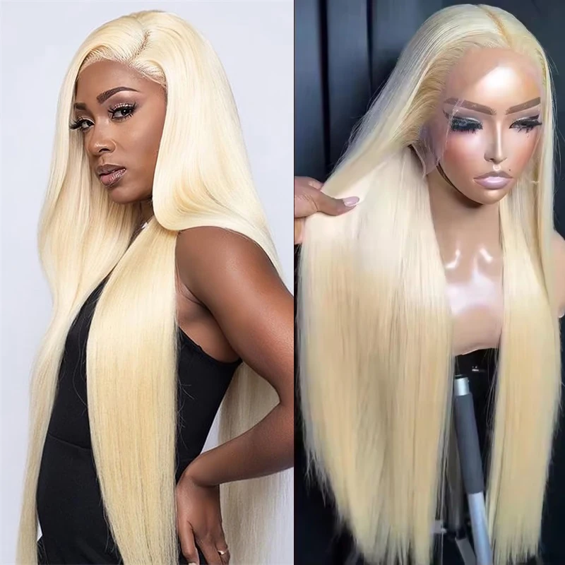 

36 Inch 613 Lace Front Wig Human Hair Blonde 13x6 HD Transparent Lace Front Wigs Human Hair 220% Density Blonde Glueless Wigs