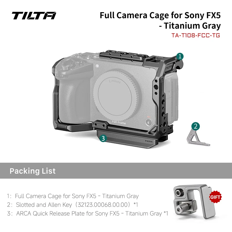 TILTA FX5 Camera Cage voor Sony FX 5 Volledige Camera Cage Pro Kit met Top Handle Xeno Side Handle PD V-Mount Batterijplaat TA-T108