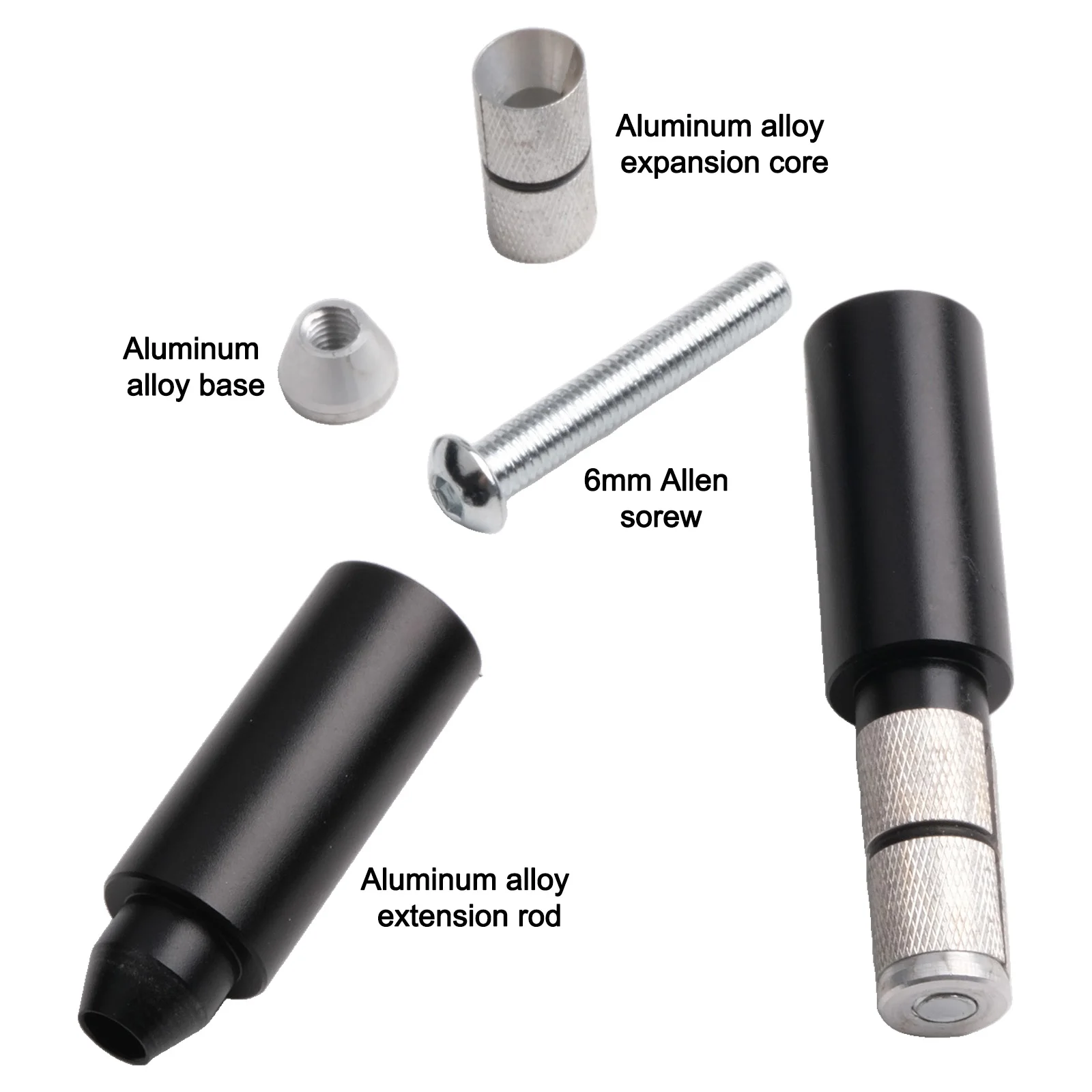 Mountain Bike Handlebar Extender 2.2x2.2x9.1cm Aluminum Alloy Handle Bar Extend End-plugs Bicycle Handlebars Accessories