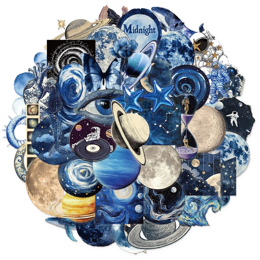 50 قطعة من ملصقات الحيوانات الأليفة الإبداعية من Blue Sky Sci Fi، كتيبات يدوية للأمتعة، مكبرات صوت للتزلج على كوب الماء