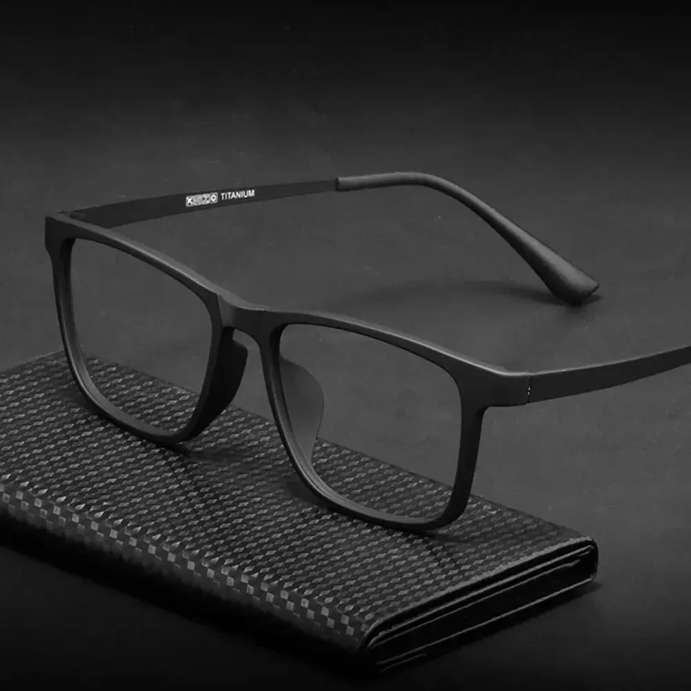 

High Quality Ultra Light Square Comfortable Large Eyeglasses Pure Titanium Fashion Optical Prescription Glasses Frame Men