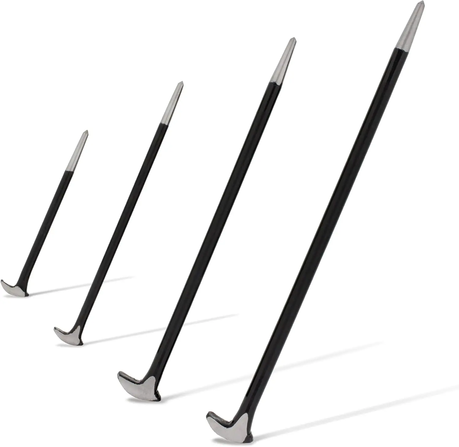 

4-Piece Rolling Head Pry Bar Set - 6,12,16,20 Inch for Automotive Machinery Aligning & Prying Tools