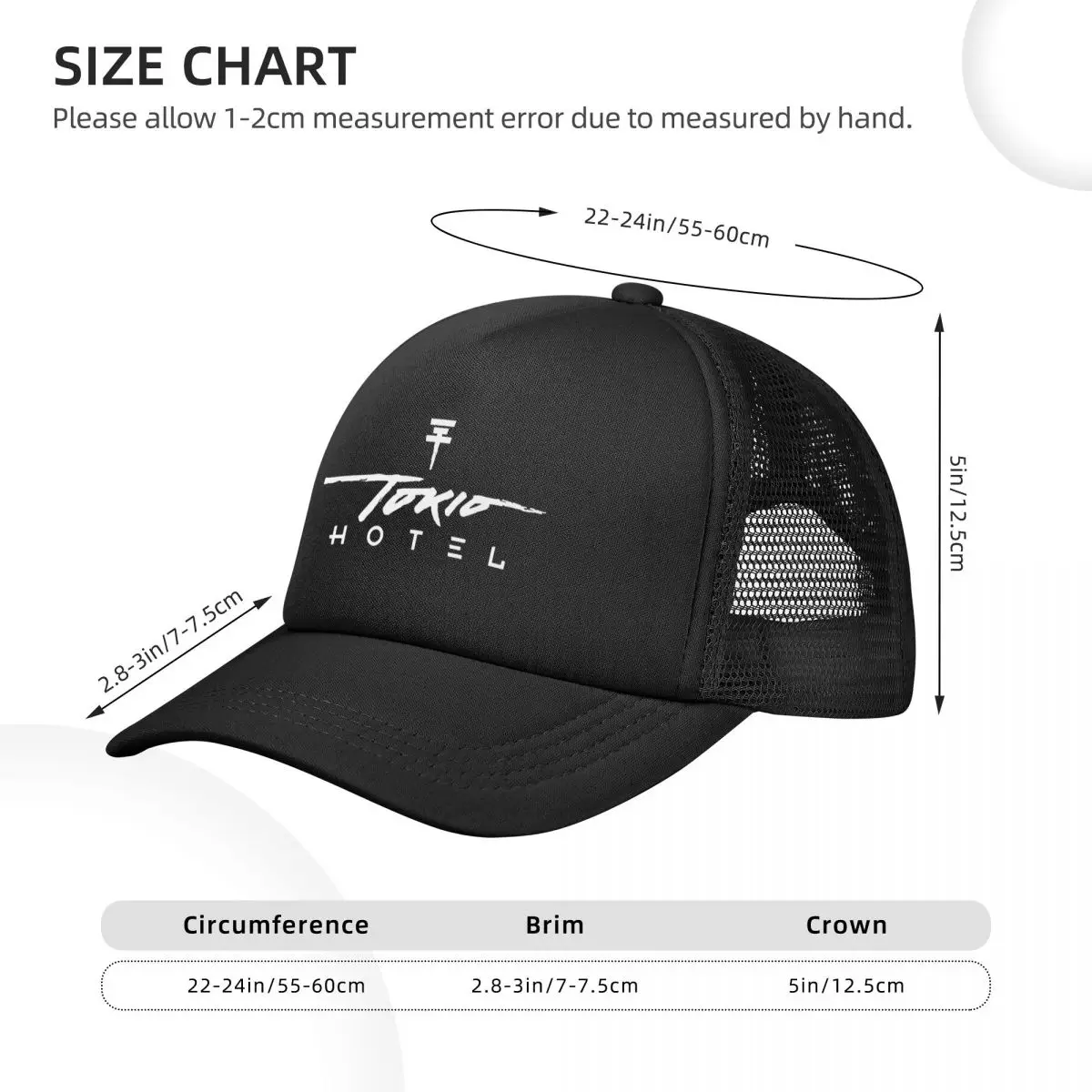 Unisex Tokio Hotel Pop Music Trucker Hats Outdoor Mesh Baseball Cap Polyester Hats Sun Caps Adjustable Racing Cap Summer image 3