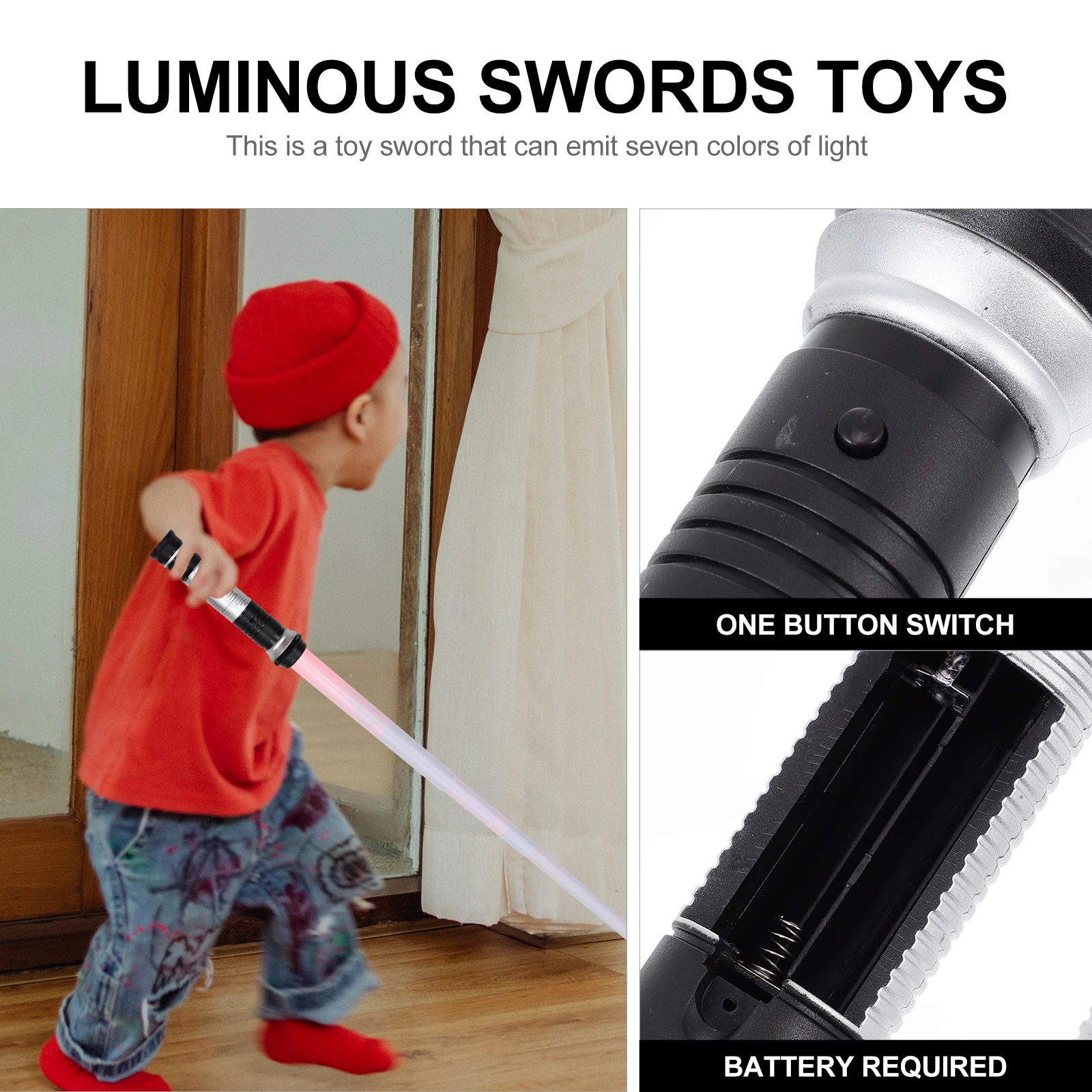 

1 set Glowing For Kids Light Up Children Sword Plastic Retractable Led Lightsaber Durable Funny Cosplay Party Props