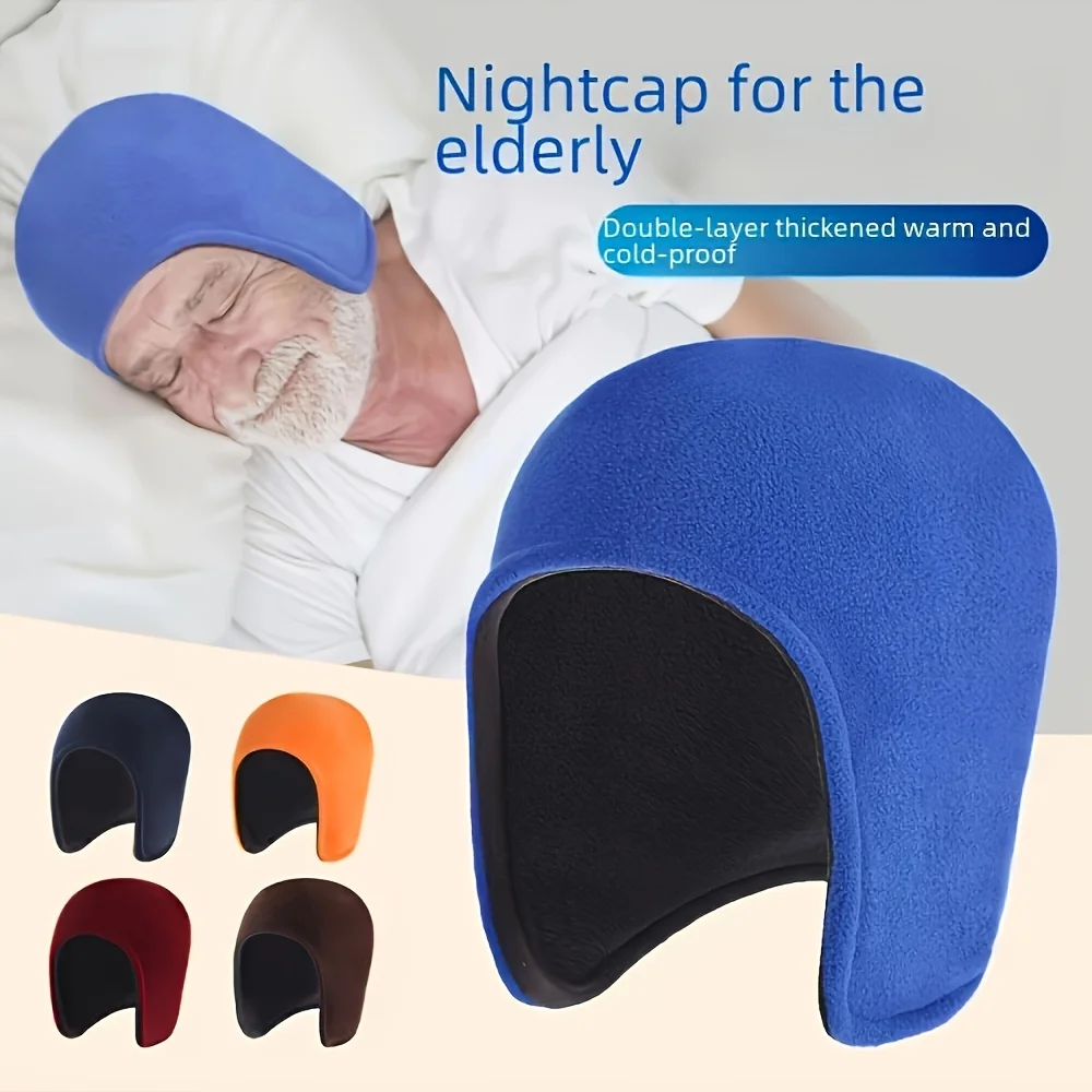 Winter Cycling Hat Warm Fleece Windproof Ear Protection Double Layer Thick Contrasting Color for Men Women