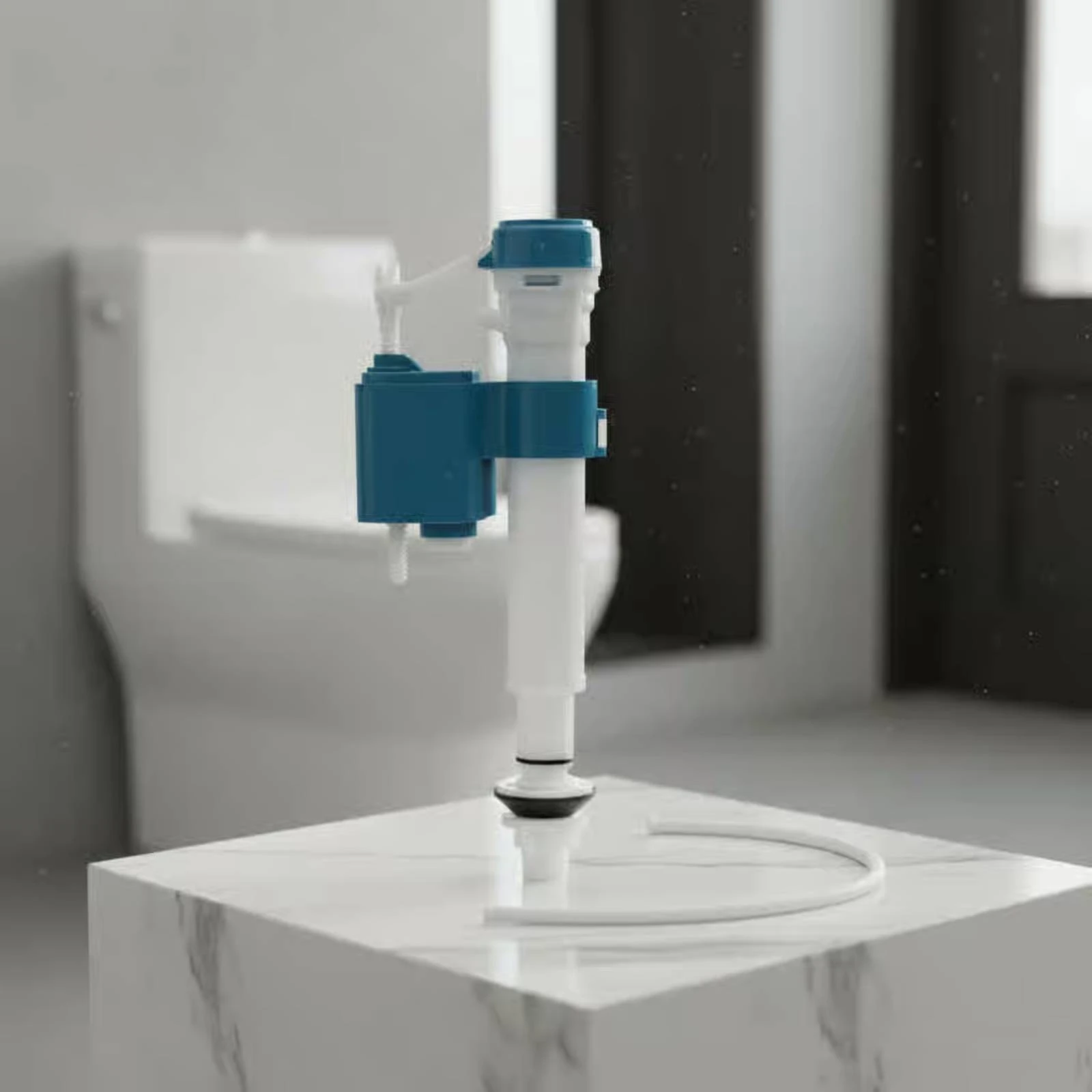 

ABS Toilet Valve Assembly Threaded Fittings Toilet Reservoir Flush Valve Plumbing Hardware Blue and White Corrosion Resistant