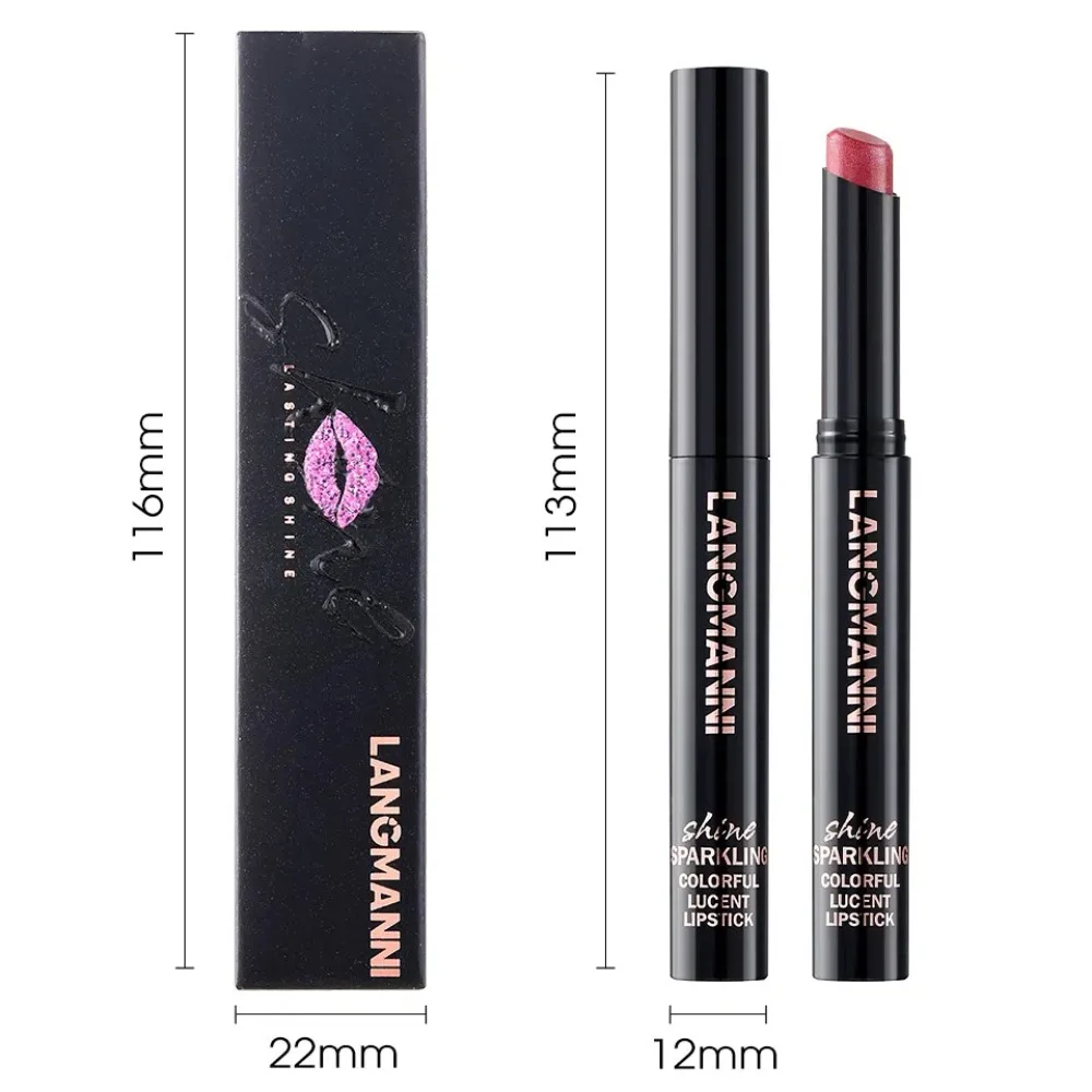 Nuevo lápiz labial de terciopelo nacarado con diamantes, resistente al agua, mate, brillo de labios brillante de larga duración, maquillaje de labios