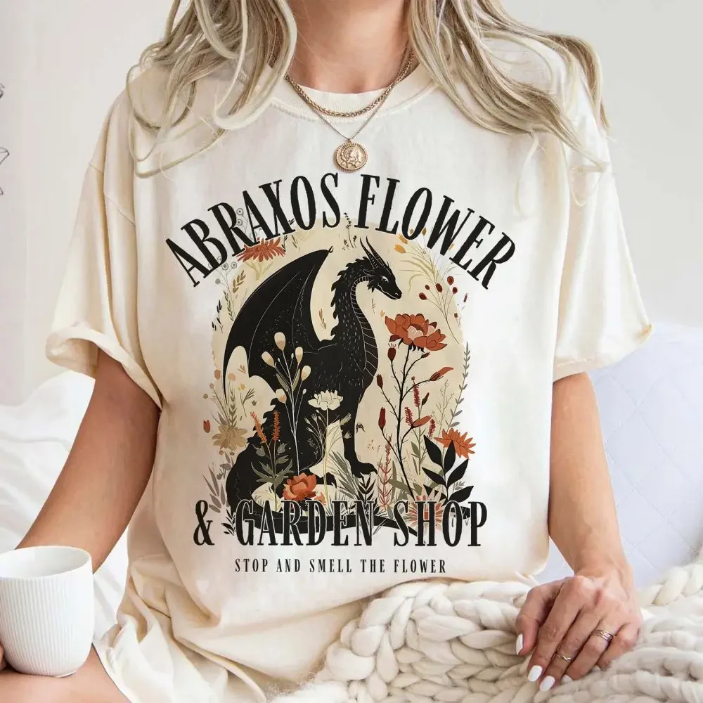 Troon van glas bloem 100% katoenen shirt Retro Abraxos Flower Garden Club Comfort Shirt Oversized los shirt voor Unisex Y2K Tee