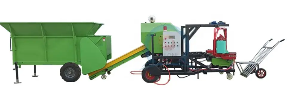 automatic grass silage peanut corn stalk automatic silage baler bundled film machine hay and straw baler machine