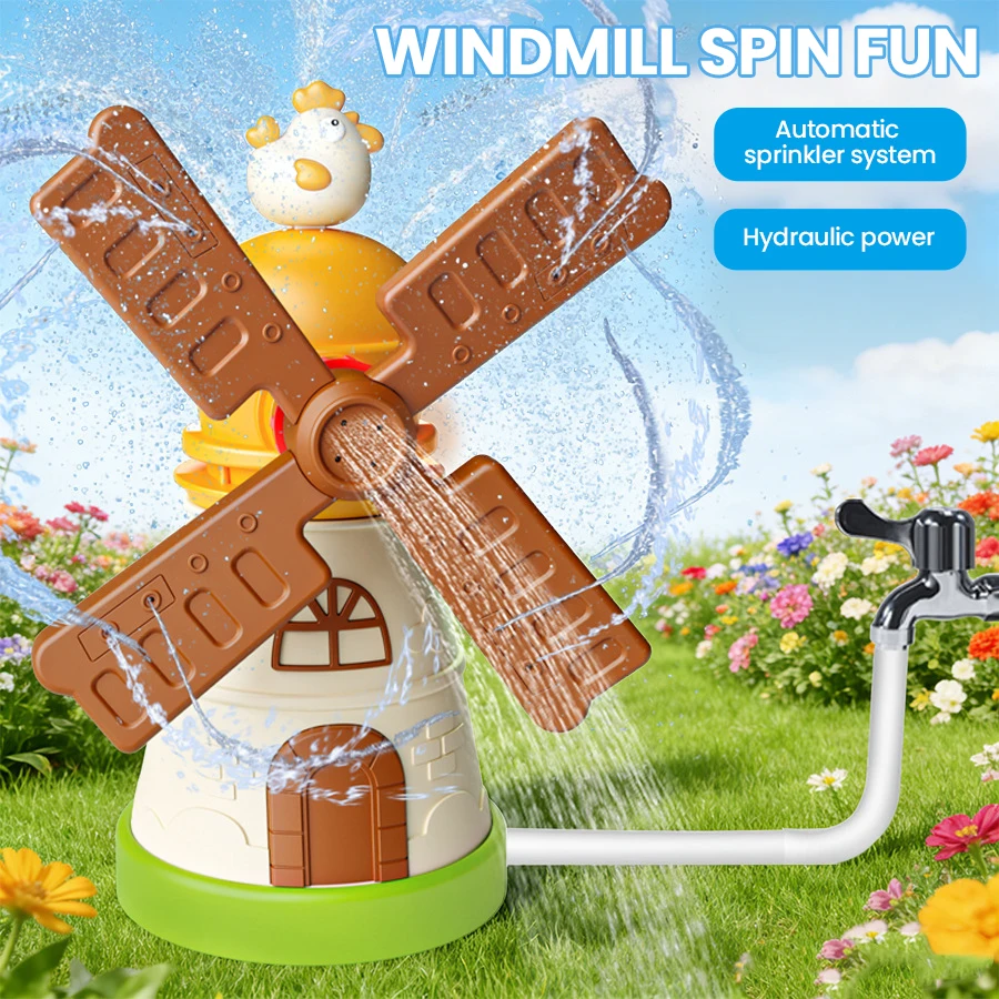 Gardening Tools Girls - Outdoor Rotating Windmill Sprinkler Toy 360-degree
