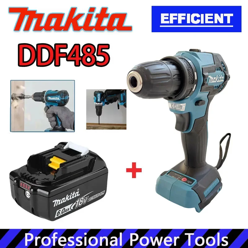 

Аккумуляторная бесщеточная ударная дрель-шуруповерт Makita DDF485 10 мм LXT, компактный многофункциональный инструмент