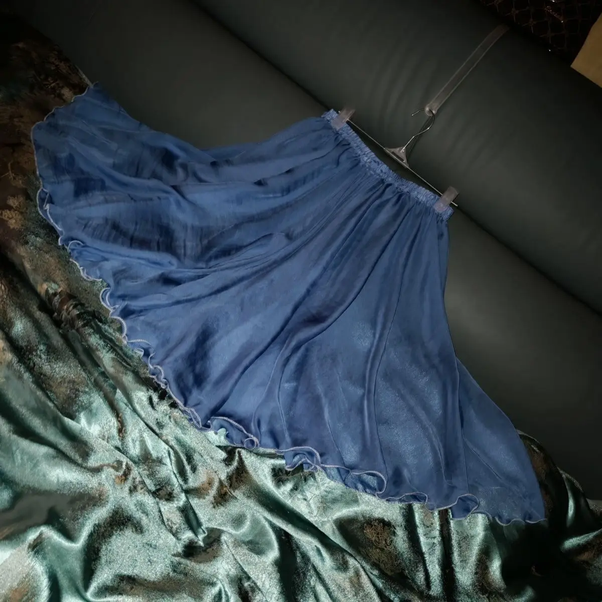 See Through Mesj Voile Elegant Women High Waist Maxi Skirt Floral Print Loose Plus Size Casual Bottoms